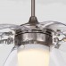 LuxureFan Simple Modern Ceiling Fan Light for Contemporary Living Room Bedroom Restaurant with Eight Retractable ABS Transparent Leaves and Take-Off Chandeliers (Sand Nickel) - B073R6T9BP